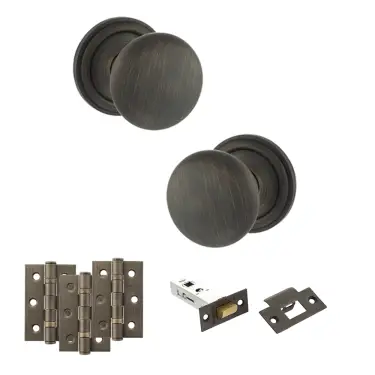 Click Here To Enlarge This Photo Of Atlantic - OE58MMKUB Old English Harrogate Door Knob Pack - Urban Bronze