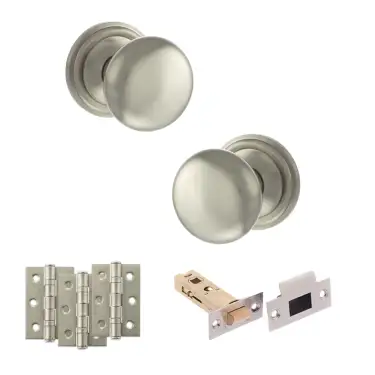 Click Here To Enlarge This Photo Of Atlantic - OE58MMKSN Old English Harrogate Door Knob Pack - Satin Nickel