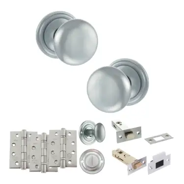 Click Here To Enlarge This Photo Of Atlantic - OE58MMKSC Old English Harrogate Door Knob Pack - Satin Chrome
