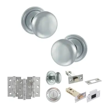 Click Here To Enlarge This Photo Of Atlantic - OE58MMKSC Old English Harrogate Door Knob Pack - Satin Chrome