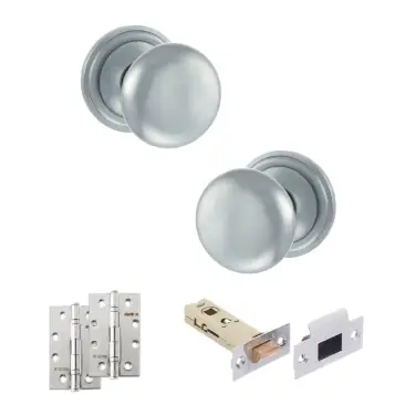 Click Here To Enlarge This Photo Of Atlantic - OE58MMKSC Old English Harrogate Door Knob Pack - Satin Chrome