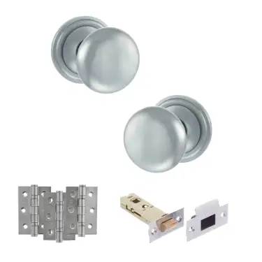 Click Here To Enlarge This Photo Of Atlantic - OE58MMKSC Old English Harrogate Door Knob Pack - Satin Chrome