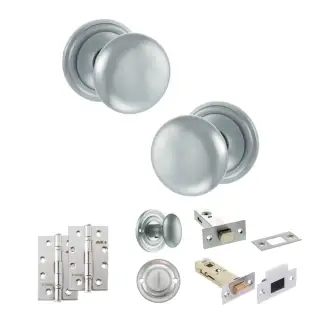 Atlantic - OE58MMKSC Old English Harrogate Door Knob Pack - Satin Chrome
