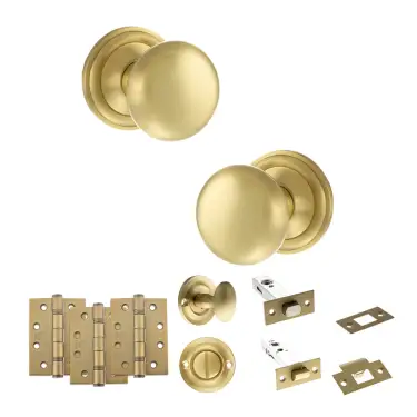 Click Here To Enlarge This Photo Of Atlantic - OE58MMKSB Old English Harrogate Door Knob Pack - Satin Brass
