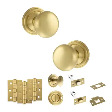 Click Here To Enlarge This Photo Of Atlantic - OE58MMKSB Old English Harrogate Door Knob Pack - Satin Brass
