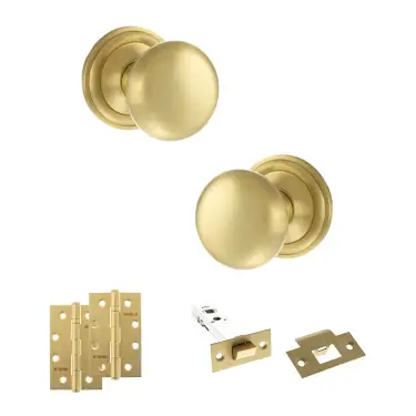Click Here To Enlarge This Photo Of Atlantic - OE58MMKSB Old English Harrogate Door Knob Pack - Satin Brass