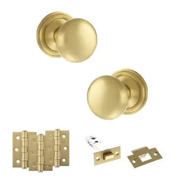 Click Here To Enlarge This Photo Of Atlantic - OE58MMKSB Old English Harrogate Door Knob Pack - Satin Brass