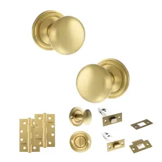 Atlantic - OE58MMKSB Old English Harrogate Door Knob Pack - Satin Brass