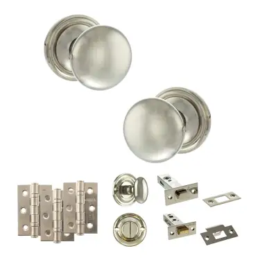 Click Here To Enlarge This Photo Of Atlantic - OE58MMKPN Old English Harrogate Door Knob Pack - Polished Nickel