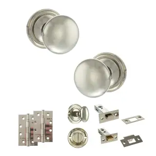Atlantic - OE58MMKPN Old English Harrogate Door Knob Pack - Polished Nickel