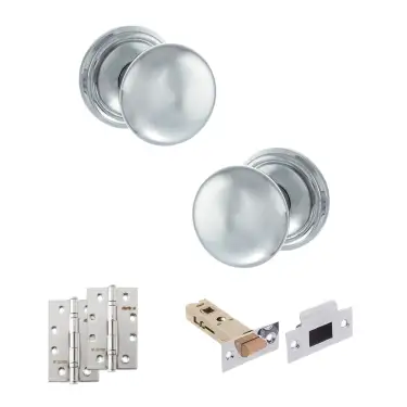 Click Here To Enlarge This Photo Of Atlantic - OE58MMKPC Old English Harrogate Door Knob Pack - Polished Chrome