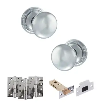 Click Here To Enlarge This Photo Of Atlantic - OE58MMKPC Old English Harrogate Door Knob Pack - Polished Chrome