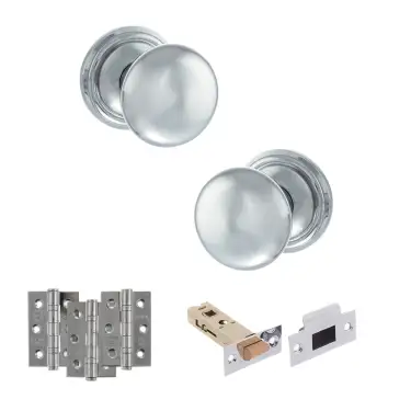 Click Here To Enlarge This Photo Of Atlantic - OE58MMKPC Old English Harrogate Door Knob Pack - Polished Chrome