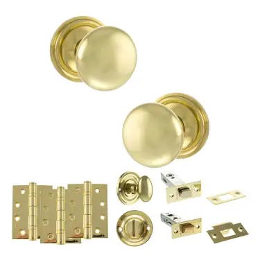 Click Here To Enlarge This Photo Of Atlantic - OE58MMKPB Old English Harrogate Door Knob Pack - Polished Brass