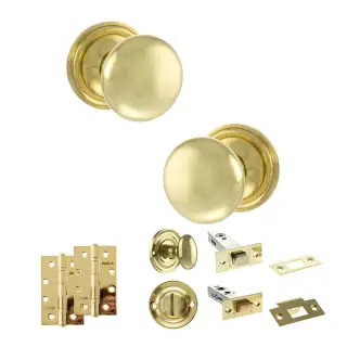Atlantic - OE58MMKPB Old English Harrogate Door Knob Pack - Polished Brass