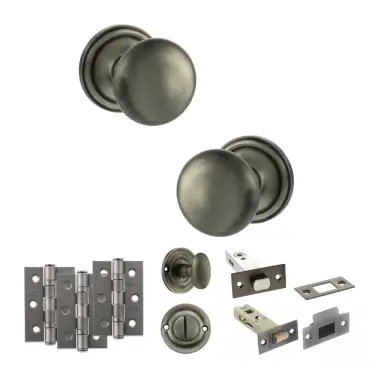 Click Here To Enlarge This Photo Of Atlantic - OE58MMKMBN Old English Harrogate Door Knob Pack - Matt Gun Metal