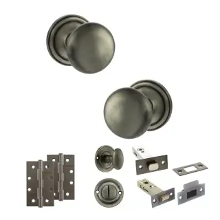 Atlantic - OE58MMKMBN Old English Harrogate Door Knob Pack - Matt Gun Metal