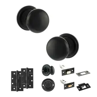 Atlantic - OE58MMKMB Old English Harrogate Door Knob Pack - Matt Black