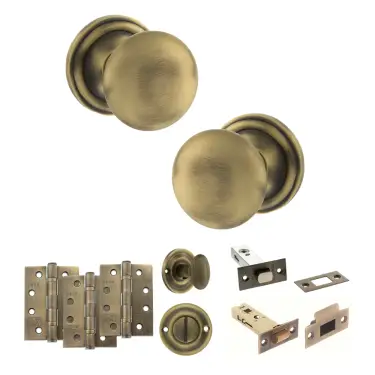 Click Here To Enlarge This Photo Of Atlantic - OE58MMKMAB Old English Harrogate Door Knob Pack - Matt Antique Brass