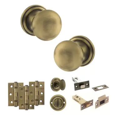 Click Here To Enlarge This Photo Of Atlantic - OE58MMKMAB Old English Harrogate Door Knob Pack - Matt Antique Brass