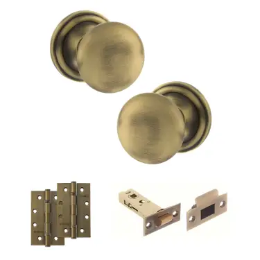 Click Here To Enlarge This Photo Of Atlantic - OE58MMKMAB Old English Harrogate Door Knob Pack - Matt Antique Brass