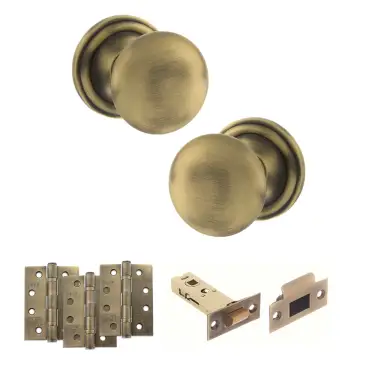 Click Here To Enlarge This Photo Of Atlantic - OE58MMKMAB Old English Harrogate Door Knob Pack - Matt Antique Brass