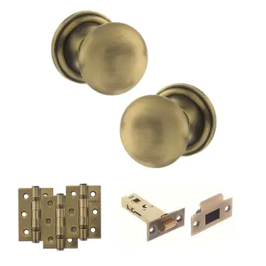Click Here To Enlarge This Photo Of Atlantic - OE58MMKMAB Old English Harrogate Door Knob Pack - Matt Antique Brass