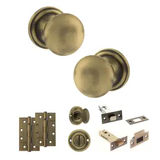 Atlantic - OE58MMKMAB Old English Harrogate Door Knob Pack - Matt Antique Brass