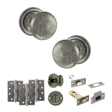 Click Here To Enlarge This Photo Of Atlantic - OE58MMKDS Old English Harrogate Door Knob Pack - Distressed Silver