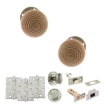 Click Here To Enlarge This Photo Of Atlantic - OE57RMKSN Old English Bridlington Door Knob Pack - Satin Nickel