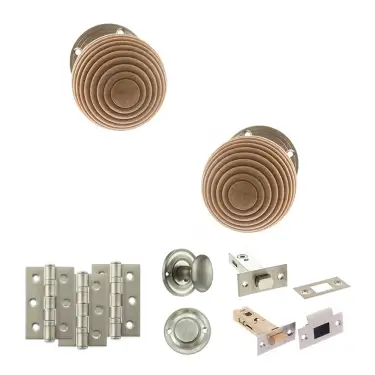Click Here To Enlarge This Photo Of Atlantic - OE57RMKSN Old English Bridlington Door Knob Pack - Satin Nickel