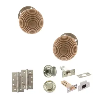 Atlantic - OE57RMKSN Old English Bridlington Door Knob Pack - Satin Nickel