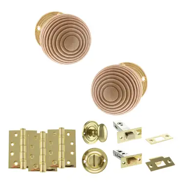 Click Here To Enlarge This Photo Of Atlantic - OE57RMKPB Old English Bridlington Door Knob Pack - Polished Brass