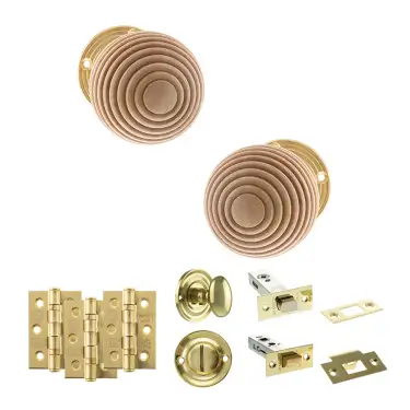 Click Here To Enlarge This Photo Of Atlantic - OE57RMKPB Old English Bridlington Door Knob Pack - Polished Brass