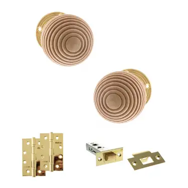 Click Here To Enlarge This Photo Of Atlantic - OE57RMKPB Old English Bridlington Door Knob Pack - Polished Brass