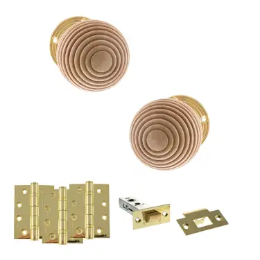 Click Here To Enlarge This Photo Of Atlantic - OE57RMKPB Old English Bridlington Door Knob Pack - Polished Brass