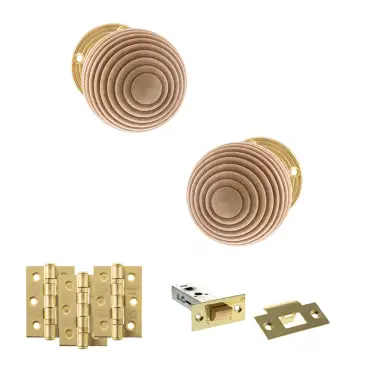 Click Here To Enlarge This Photo Of Atlantic - OE57RMKPB Old English Bridlington Door Knob Pack - Polished Brass