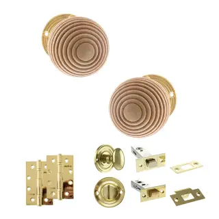 Atlantic - OE57RMKPB Old English Bridlington Door Knob Pack - Polished Brass