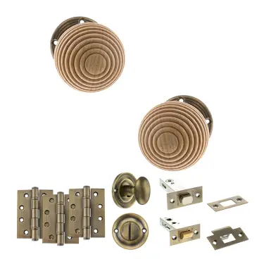 Click Here To Enlarge This Photo Of Atlantic - OE57RMKAB Old English Bridlington Door Knob Pack - Antique Brass