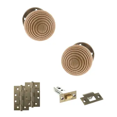 Click Here To Enlarge This Photo Of Atlantic - OE57RMKAB Old English Bridlington Door Knob Pack - Antique Brass