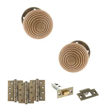 Click Here To Enlarge This Photo Of Atlantic - OE57RMKAB Old English Bridlington Door Knob Pack - Antique Brass