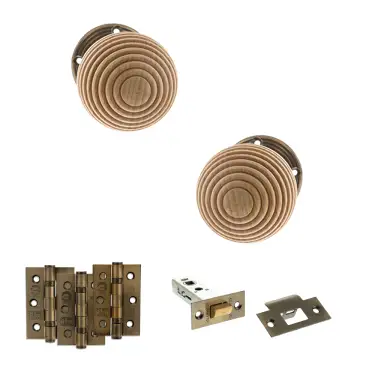 Click Here To Enlarge This Photo Of Atlantic - OE57RMKAB Old English Bridlington Door Knob Pack - Antique Brass
