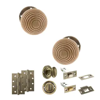 Atlantic - OE57RMKAB Old English Bridlington Door Knob Pack - Antique Brass