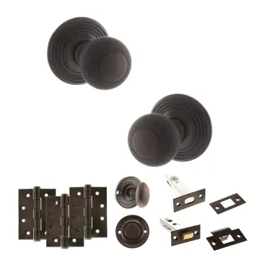 Click Here To Enlarge This Photo Of Atlantic - OE50RMKUDB Old English Ripon Door Knob Pack - Urban Dark Bronze
