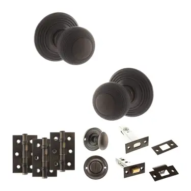 Click Here To Enlarge This Photo Of Atlantic - OE50RMKUDB Old English Ripon Door Knob Pack - Urban Dark Bronze