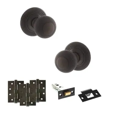 Click Here To Enlarge This Photo Of Atlantic - OE50RMKUDB Old English Ripon Door Knob Pack - Urban Dark Bronze