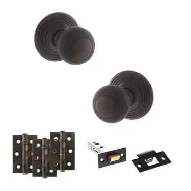 Click Here To Enlarge This Photo Of Atlantic - OE50RMKUDB Old English Ripon Door Knob Pack - Urban Dark Bronze