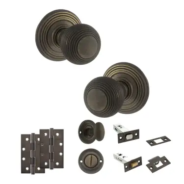 Click Here To Enlarge This Photo Of Atlantic - OE50RMKUB Old English Ripon Door Knob Pack - Urban Bronze