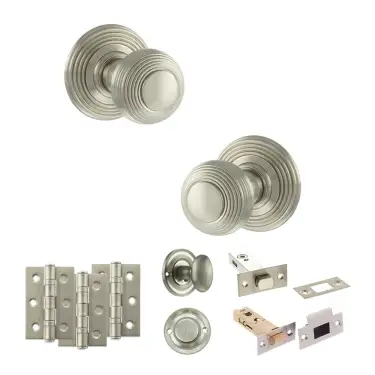 Click Here To Enlarge This Photo Of Atlantic - OE50RMKSN Old English Ripon Door Knob Pack - Satin Nickel