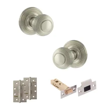 Click Here To Enlarge This Photo Of Atlantic - OE50RMKSN Old English Ripon Door Knob Pack - Satin Nickel
